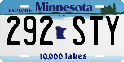 MN license plate 292STY