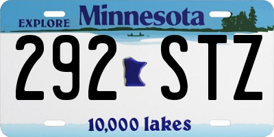 MN license plate 292STZ