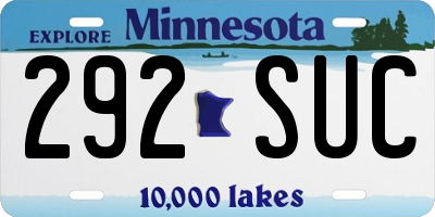 MN license plate 292SUC