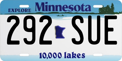MN license plate 292SUE
