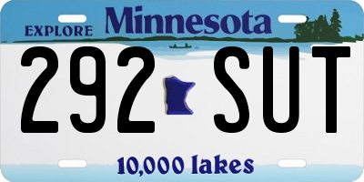 MN license plate 292SUT