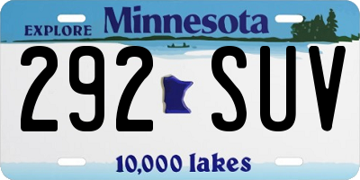 MN license plate 292SUV