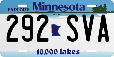 MN license plate 292SVA