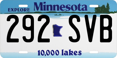 MN license plate 292SVB
