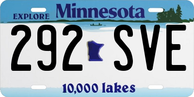 MN license plate 292SVE