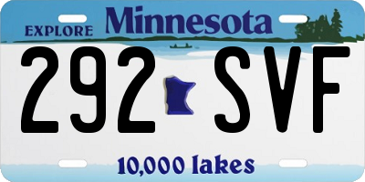 MN license plate 292SVF