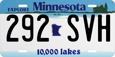 MN license plate 292SVH