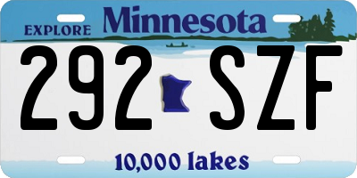 MN license plate 292SZF