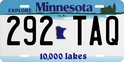 MN license plate 292TAQ