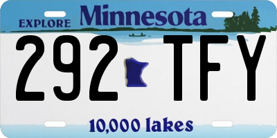 MN license plate 292TFY