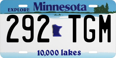 MN license plate 292TGM