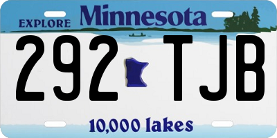 MN license plate 292TJB