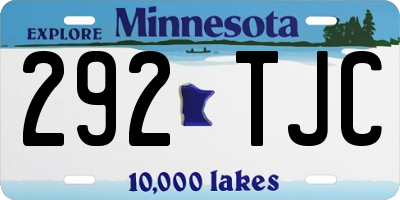 MN license plate 292TJC