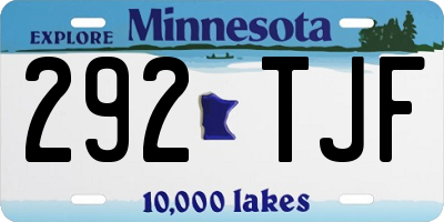 MN license plate 292TJF