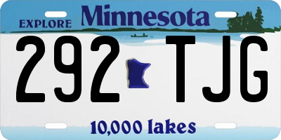 MN license plate 292TJG