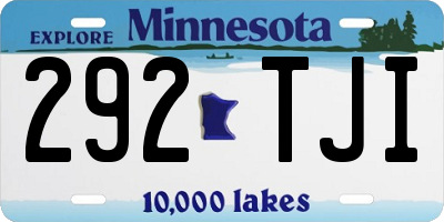 MN license plate 292TJI