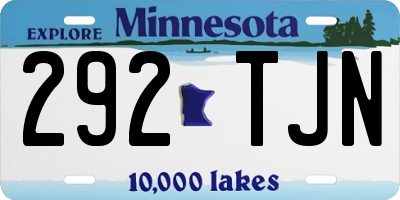 MN license plate 292TJN