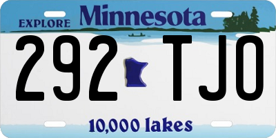 MN license plate 292TJO