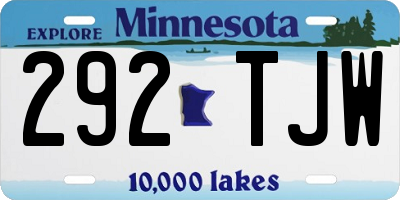 MN license plate 292TJW