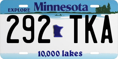 MN license plate 292TKA