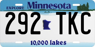 MN license plate 292TKC