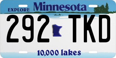 MN license plate 292TKD