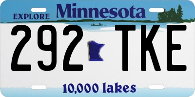 MN license plate 292TKE