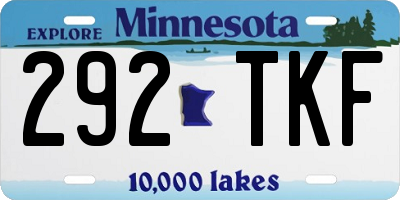 MN license plate 292TKF