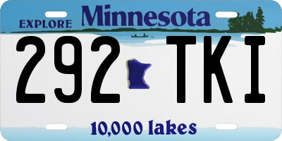 MN license plate 292TKI