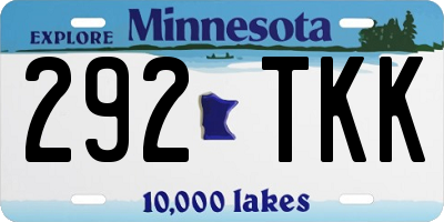 MN license plate 292TKK