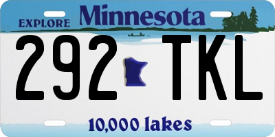 MN license plate 292TKL