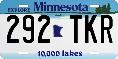 MN license plate 292TKR