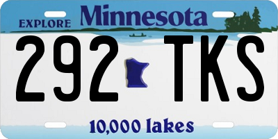 MN license plate 292TKS