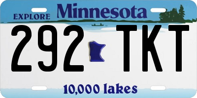 MN license plate 292TKT