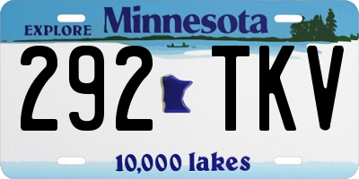 MN license plate 292TKV
