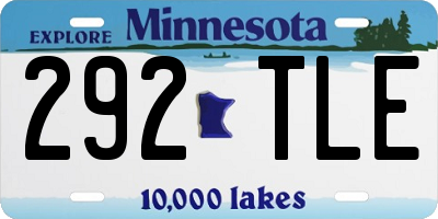 MN license plate 292TLE
