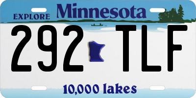 MN license plate 292TLF