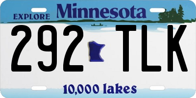 MN license plate 292TLK