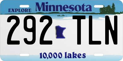 MN license plate 292TLN