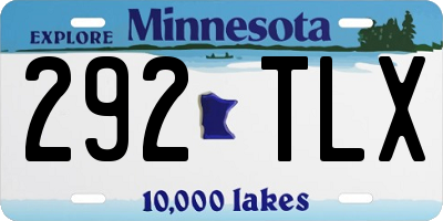 MN license plate 292TLX