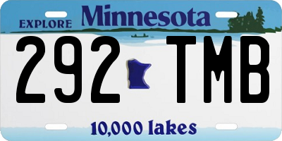 MN license plate 292TMB