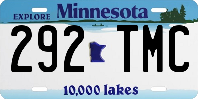 MN license plate 292TMC