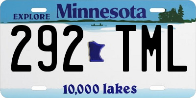 MN license plate 292TML