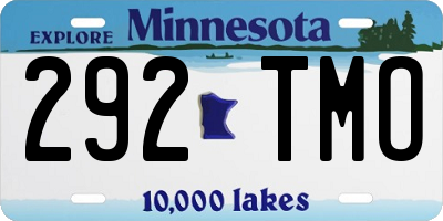 MN license plate 292TMO
