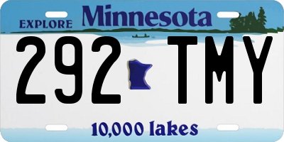 MN license plate 292TMY