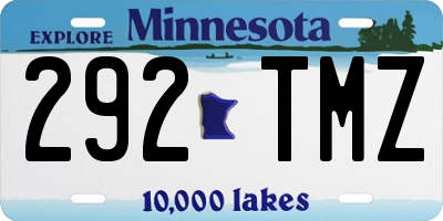 MN license plate 292TMZ