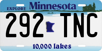 MN license plate 292TNC