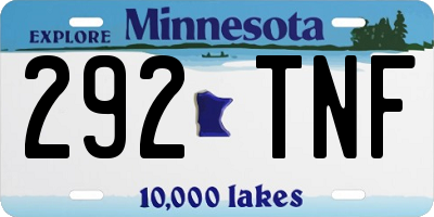 MN license plate 292TNF