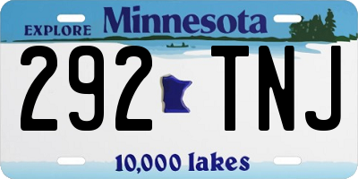 MN license plate 292TNJ
