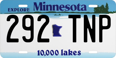 MN license plate 292TNP